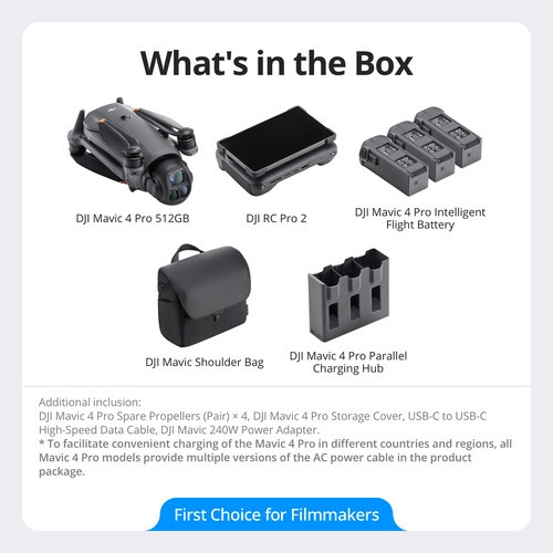 dji mavic 4 pro drone with 512gb creator combo